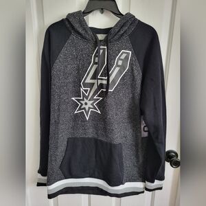 NWT San Antonio Spurs NBA Basketball Hoodie Sweatshirt Mens Heather Gray Black